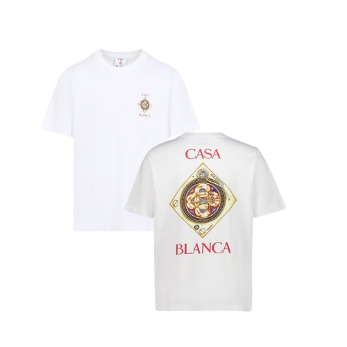 White Plafond Orne De Musique Short Sleeve T‑Shirt